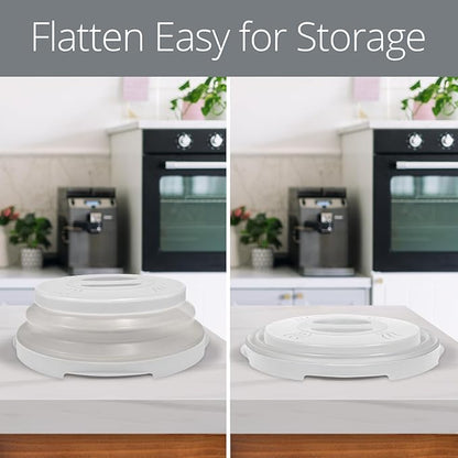 HOVER COVER Magnetic Microwave Splatter Cover with High Power, Strongest Magnetic Grip, Collapsible 12-Inch BPA-Free Food Lid, Vented Plate Guard, Dishwasher Safe, Space-Saving Storage - White - Image 7