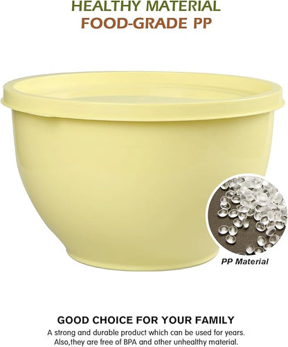 Greentainer Plastic Mixing Bowls with Lids Set for Kitchen, 5 Set Nesting Bowls for Mixing, Baking, Prepping, Cooking and Serving Food, Mixing Bowls Dishwasher, Microwave Safe - Image 4