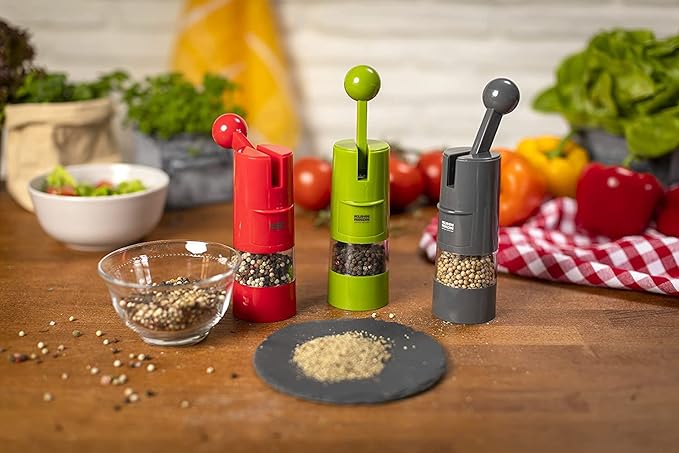 Kuhn Rikon Adjustable Ratchet Grinder with Ceramic Mechanism for Salt, Pepper and Spices, 8.5 x 2.25 inches, Red - Image 6