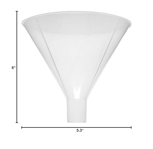 EISCO Powder Funnel, 6" (150mm) Diameter - Polypropylene Plastic - Parallel Stem - Resistant to Acids & Alkalis - Great for Laboratory, Classroom or Home Use - Image 5