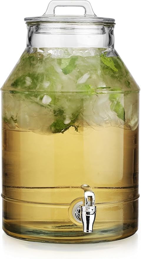 3 Gallon Glass Drink Dispensers For Parties,Classic Mason Jug Beverage Dispensers With Glass Lid With Handle And 100% Leakproof Spigot.Glass Water Jug Dispenser,Lemonade Dispenser - Image 8