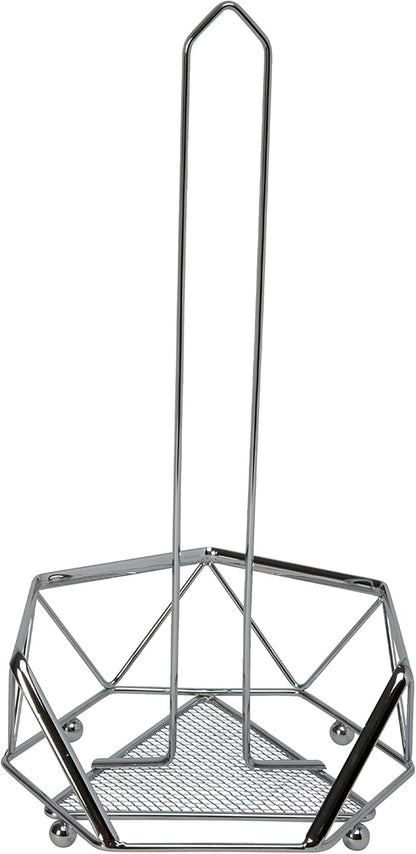 Kitchen Details Geode Paper Towel Holder | Countertop | Free Standing | Holds 1 Large Roll | Rust Resistant | Decorative | Chrome