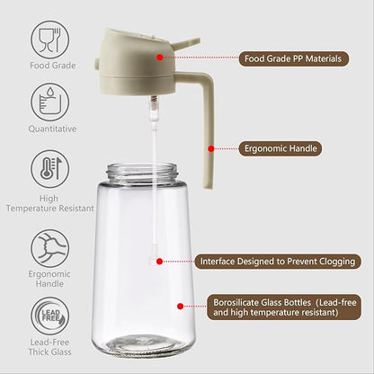 SWEET VIEW 2PCS Oil Sprayer for Cooking, 16oz/470ml Glass Oil Dispenser/Pour Bottle, Kitchen Accessories, Kitchen Gadgets for Air Fryer, Salad, BBQ, with Stickers (Black,White) - Image 5
