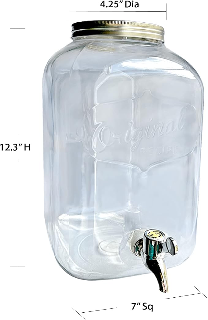 Lily's Home - 2 Gallon Beverage Dispenser with Lid and Spigot (Set of 2), BPA Free, Plastic Drink Dispenser for Water, Iced Tea, Juice, Lemonade - Party, Wedding, Event & Lemonade Stand Essentials