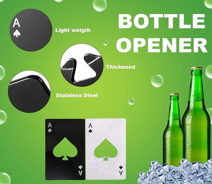 Gadgetime USA 2 piece set black and Silver Poker Card Beer Bottle Opener, Poker Card Cap Opener For Beer, Soda, Bottles - Image 4