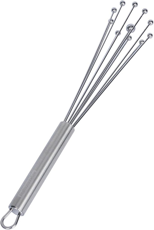 Restaurantware 10.5 in Stainless Steel Ball Whisk - 24 Pack - German Standard Egg Beater with Ergonomic Handle, Dishwasher Safe - Manual Mixer Cooking Whisk for Baking, Stirring, Sauces, Beating by Restaurantware
