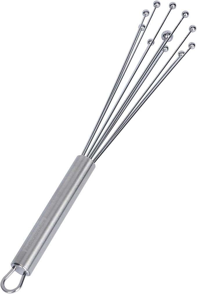Restaurantware 10.5 in Stainless Steel Ball Whisk - German Standard Egg Beater with Ergonomic Handle, Dishwasher Safe - Manual Mixer Cooking Whisk for Baking, Stirring, Sauces, Beating - Image 2