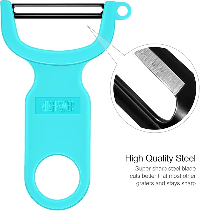 Original Vegetable Peeler, Potato Peelers for kitchen Carbon Steel Blade 3-Pack Orange/Blue/Yellow - Image 6