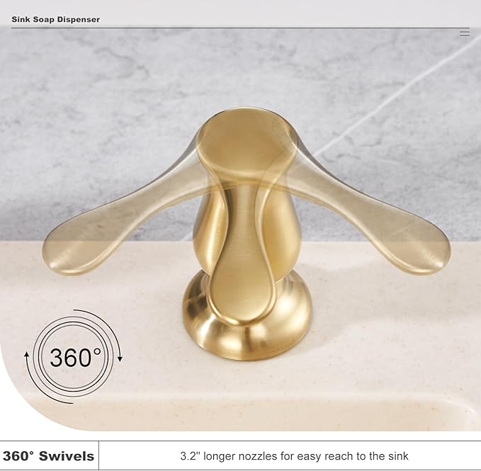 GAGALIFE Kitchen Sink Soap Dispenser Brushed Gold, Under Sink Soap Dispenser with 40" Silicone Extension Tube Kit,Say Goodbye to Frequent Refills - Image 4