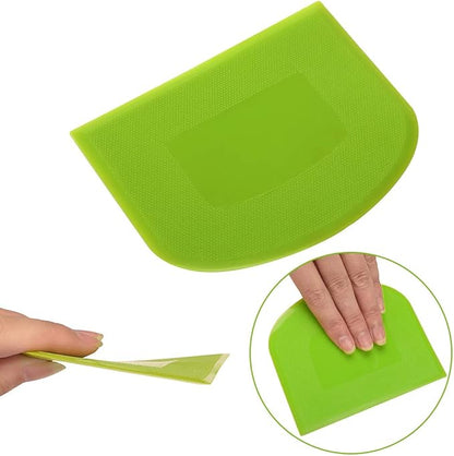 Suanyok Dough Scraper Bowl Scraper Bread Cream Cake Pizza Cutter Bench Scraper- Flexible Plastic Multi-Function Kitchen tools, 2 Piece White-Green - Image 9