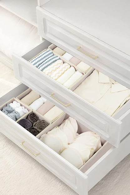 Fordonral 12 Pack Drawer Organizer Clothes, Foldable Fabric Dresser Organizer Closet Organizers and Storage Box for Underwear,Folded Clothes,Baby Clothing,Socks,Bra,Towels,Ties(12 Pack,Pink) - Image 6