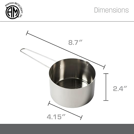 American METALCRAFT, Inc. MCW200 2-Cup Stainless Steel Measuring Cup with Wire Loop Handle, Silver - Image 4
