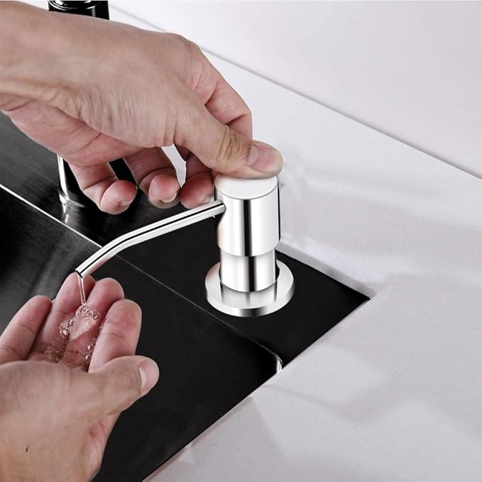Soap Dispenser for Kitchen Sink, in Sink Soap Dispenser Pump, 47" Silicone Extension Tube Connect to The Soap Bottle Directly, Say Goodbye to Frequent Refills (Chrome) - Image 6