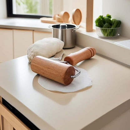 Stainless Steel & Beechwood Rolling Pin with Adjustable Thickness - Ergonomic Dumpling/Pasta Maker、Pizza, Kitchen Tool for Home Chefs, Dishwasher Safe & Rustproof Design (Y) - Image 7