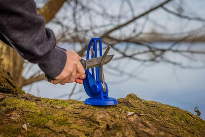 Warthog V-Sharp CURVE Professional Knife Sharpener System, 25 Degree Angle Knife Sharpener, 325 Grit Diamond Hones, Kitchen Tools, Easy to Use, Lightweight, No Adjustments, Ultra Compact, Blue - Image 4