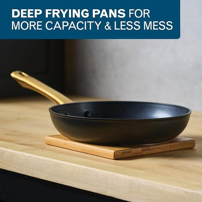 Farberware Forged Induction Ceramic Nonstick Cookware Set, 12-Piece, Black Pots & Pans