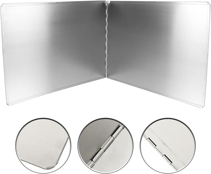 Kichvoe Stainless Steel Oil Splash Baffle 31.49X11.81 Inch Foldable Stove Splatter Guard Grease Protection Screen for Kitchen Frying Pans