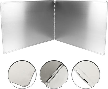 Kichvoe Stainless Steel Oil Splash Baffle 31.49X11.81 Inch Foldable Stove Splatter Guard Grease Protection Screen for Kitchen Frying Pans