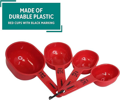 MIRRO 4pc Nested Measuring Cups Set, Red - Image 3