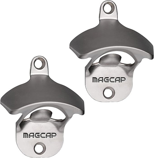 Outdoor Bottle Opener Wall Mounted - Style Magnetic Beer Bottle Opener that Catches Caps - Easy to Install and Incredibly Convenient by MAGCAP