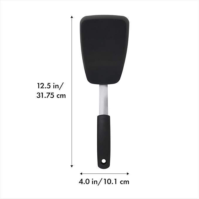 OXO Good Grips Large Silicone Flexible Turner, Stainless Steel & Good Grips Silicone Flexible Tongs Stainless,Black, - Image 6
