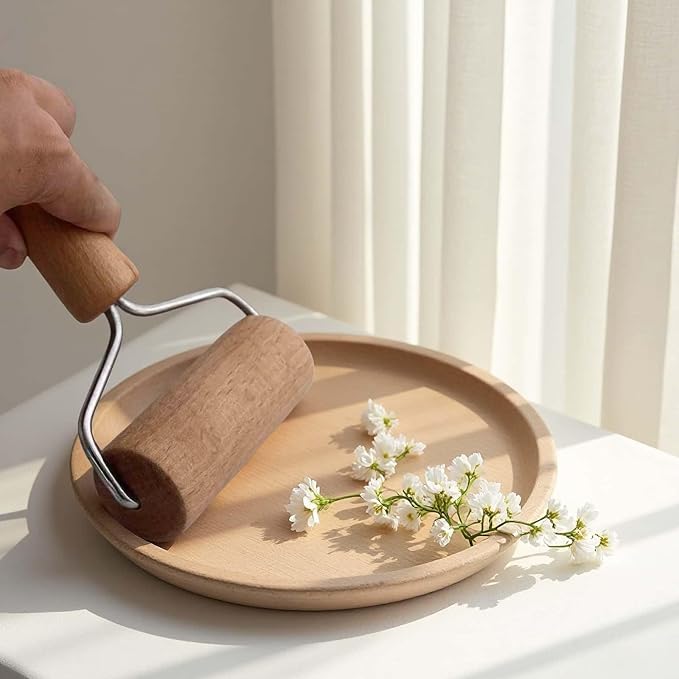 Stainless Steel & Beechwood Rolling Pin with Adjustable Thickness - Ergonomic Dumpling/Pasta Maker、Pizza, Kitchen Tool for Home Chefs, Dishwasher Safe & Rustproof Design (Y) - Image 6