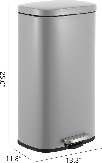 happimess HPM1011D Curtis 8-Gallon Step-Open Trash Can, Fingerprint Resistant, Modern, Minimalistic for Home, Kitchen, Laundry Room, Office, Bedroom, Bathroom, Fog Gray - Image 4
