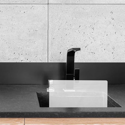 PRETYZOOM Acrylic Kitchen Sink Splash Guard 13.77 X 8.26 Inch Clear Water Barrier Panel for Countertop and Bathroom Sink Protection