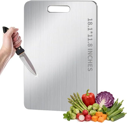 Titanium Cutting Board - 2026 New 100% Pure Titanium Cutting Boards, Food-Grade,Non-Slip Surface, Dishwasher Safe, Elegant Serving Tray, for Charcuterie, Meat, Vegetables, Easy Clean, 18.1"x11.8" by kitchen