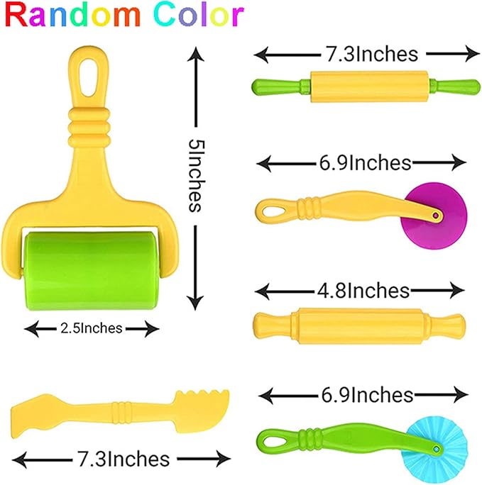 36-Piece Dough Tool Set for Kids Ages 3-8 – Includes Animal Cutters, Rolling Pins, Rollers, Random Colors - Image 2