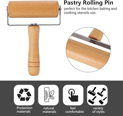 Small Rolling Pin, Pizza Dough Roller, Non Stick Wood Pastry Roller, Kitchen Wooden Rolling Pins for Baking Cooking Cookie Bread Tortilla Dumpling Fondant Clay (Style 3) - Image 8