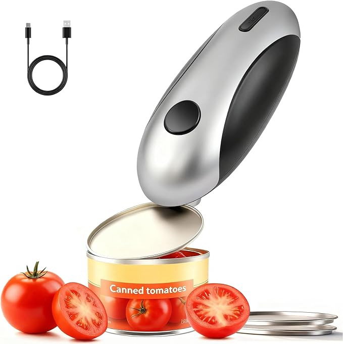 Electric Can Openers in 2026: Automatic Can Opener Electric with Rechargeable. The Can Opener Creates A Smooth Edge, Making It The Best Gift for Seniors And Kids. (Gray) by ZEUSORA