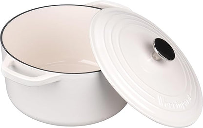 VORRINGARD Enameled Cast Iron Dutch Oven Pot with Lid, for Bread Baking, Round Bread Oven- include Sourdough Bread Baking Supplies Set, 4.5QT, White - Image 6