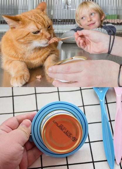 Comtim Pet Food Can Cover Silicone Can Lids for Dog and Cat Food(Universal Size,One fit 3 Standard Size Food Cans) (Blue/Orange) - Image 6