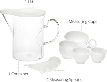 Measuring Cups and Measuring Spoons Set of 10 Pieces, Supreme Housewares Plastic Multi-Purpose Home Essentials Cooking, and Baking Tools BPA Free Dishwasher Safe for Liquid and Dry (White) - Image 4