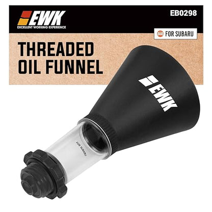 EWK Threaded Engine Oil Funnel for Subaru, No-Spill, Hands-Free Oil Change Funnel with Secure Adapter & Fast Fill Design