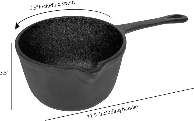 Jim Beam JB0204 Pre-Seasoned Heavy Duty Construction Cast Iron Basting Pot for Grilling and Oven, Large, Black - Image 3