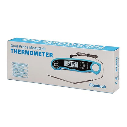 Digital Meat Thermometer for Cooking - Comluck CA002 Instant Read Meat Thermometer for Grilling and Smoking 2-in-1 Dual Probe Oven Safe Food Thermometer with Alarm for Grill BBQ Steak Turkey - Image 9