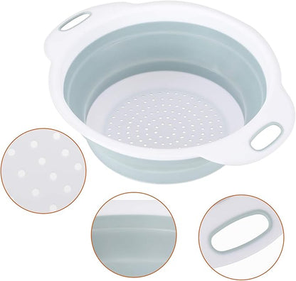 Colander Collapsible, Kitchen Strainer Colander, Collapsible Colander with Extendable Handles for Draining Veggies, Pasta,Fruit, Includes 6, 4 Quart Over the Sink Strainer Folding and 2 Quart Round - Image 2