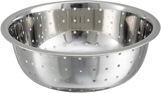 Winco Chinese Colander with 5mm Holes, 11-Inch, Stainless Steel,Medium