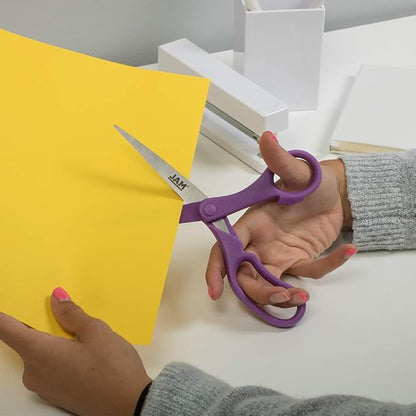 JAM PAPER Multi-Purpose Precision Scissors - 8 Inch - Purple - Ergonomic Handle & Stainless Steel Blades - Sold Individually - Image 5