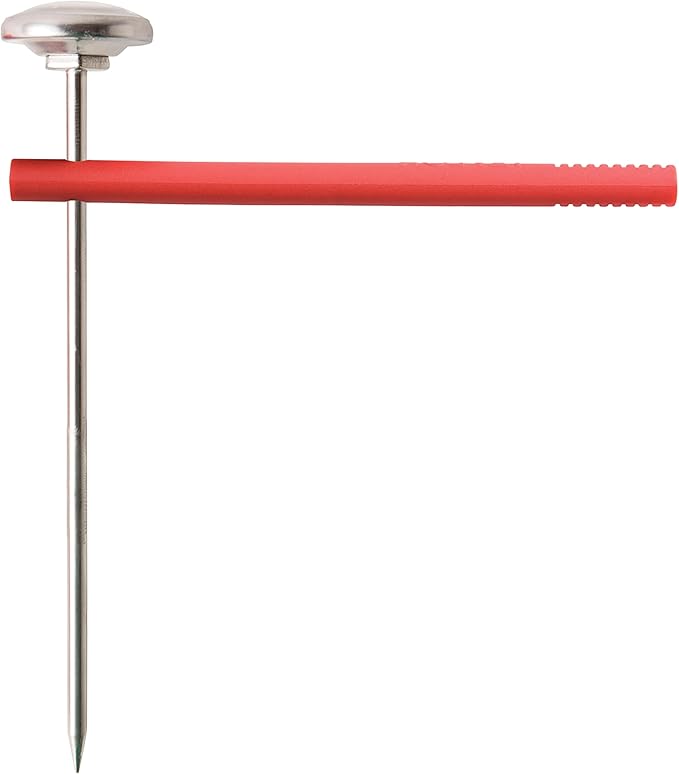 Taylor Instant Read Analog Meat Food Grill BBQ Cooking Kitchen Thermometer with Red Pocket Sleeve Clip, 1 Inch Dial