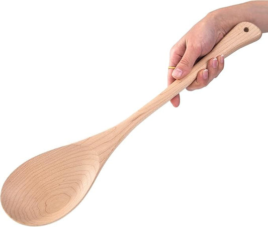 Wooden Cooking Spoon Extra Large Wooden Spoons for Cooking, Lengthened Wood Spoon Cooking Mixing for More Protection Spoon Wooden Cooking Utensils for Nonstick Cookware Hard maple wood