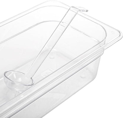 Coloch 20 Pack 1oz Plastic Small Ladle, 7 Inch Clear Mini Ladle Long Handle Punch Bowl Ladles Mini Serving Spoon for Juice, Topping, Dressing, Soup, Gravy, Pouch Bowl, Cocktail