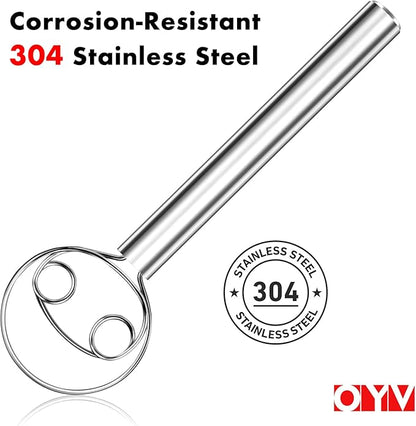 OYV 304 stainless steel dough whisk, Dishwasher Safe Danish Dough Whisk, Dutch Bread Whisk for Sourdough, Pizza, Pastry, Cake Batter, 12-inch sourdough tools - Image 2