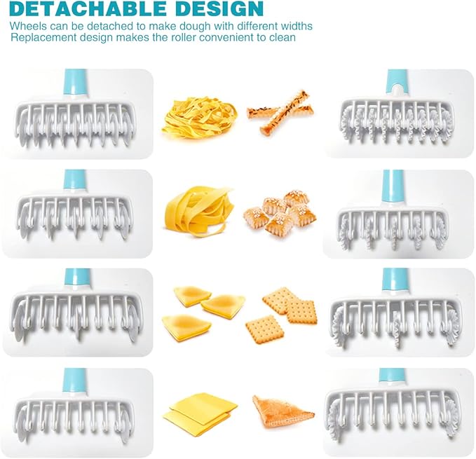 Pastry Dough Lattice Cutter Wheel Roller Fondant Ribbon Cutter with 4 Different Gears Embosser Set Household Time-Saver Baking Pastry Tools for Dough Cookie Pie Pizza Bread Pastry - Image 4