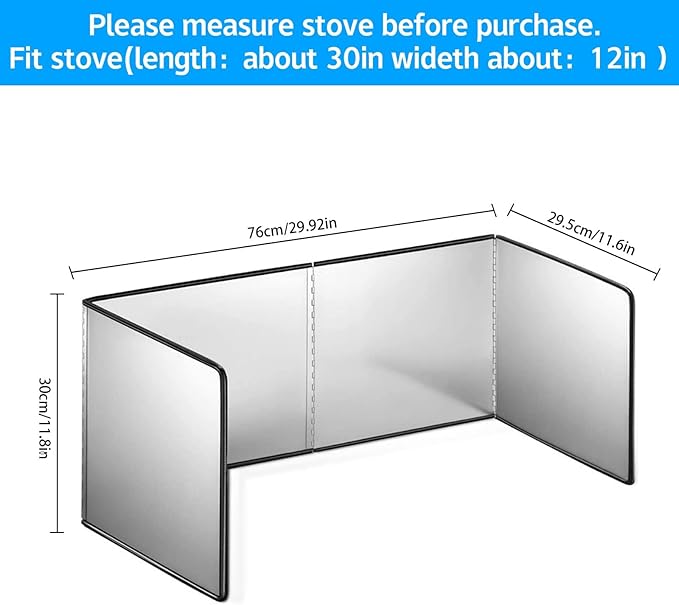 4 Sided Oil Splatter Guard Grease Splatter Guard Stove Splatter Guard, Splatter Guards Splatter Screen for Frying Pan,Large Foldable Splash Guard for Stove Top, Steel Anti Splatter Shield - Image 5