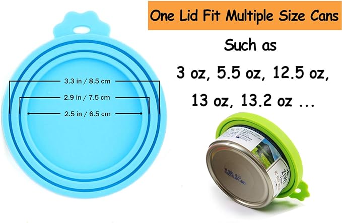 Comtim Pet Food Can Cover Silicone Can Lids for Dog and Cat Food(Universal Size,One fit 3 Standard Size Food Cans) (Blue/Purple) - Image 4