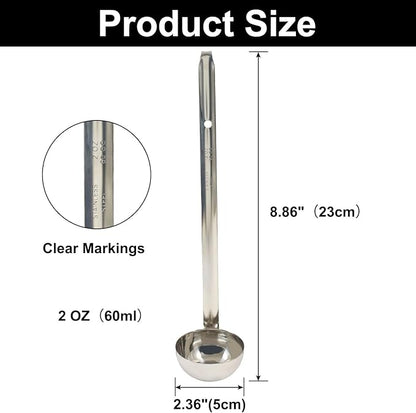 2 Oz Stainless Steel Ladle, 3 Pcs Sturdy Soup Ladle, 9" Long Handle Length for Stirring, Portioning and Serving Soup and Stew in Restaurants and Home (2.36" Bowl Diameter） - Image 2