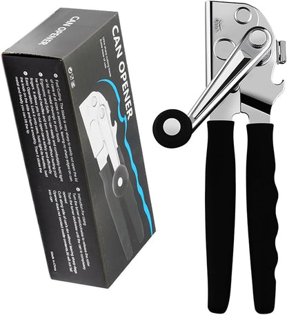 Commercial Can Opener DENENTT Professional Manual Can Opener Heavy Duty - Ergonomic Extended Handles & Smooth Edge Design, Effortless Handheld Tool for Large Cans, Kitchens, Seniors